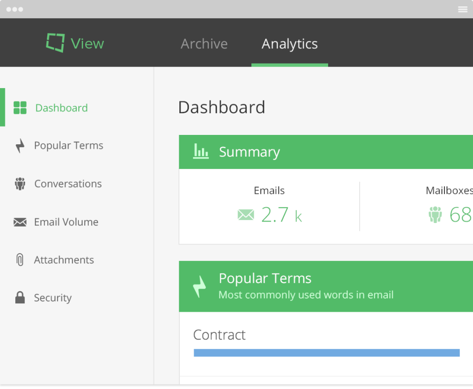screenshot of Sonian Email Archiving